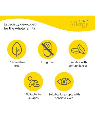 Fusion Allergy Eye Spray with 100% Natural Ectoin - Hydrating Drug Free Treatment for Hay Fever Symptoms and Dry Irritated Eyes - Suitable for Sensitive Eyes (10 ml - 220 doses) - Buy Online on GoSupps.com