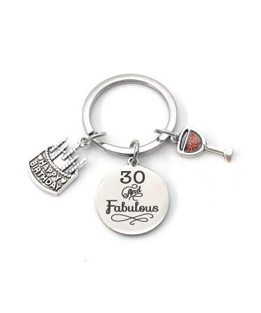30 and Fabulous Keychain Gifts for Mom Mother Aunt Happy 30th Birthday Gifts for Her 30 Year Old Birthday Gifts for Women 30th Bday Gifts Ideas 30y