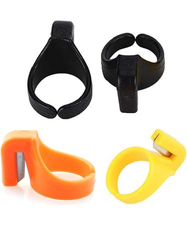 Sewing Thread Cutter Ring Finger Cutting Tool - 12 Pieces Plastic Thimble for Yarn & Fishing Line | Random Color - Buy Online on GoSupps.com