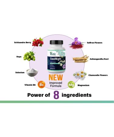 Saffron Chamomile Ashwagandha Melatonin Alternative Natural Sleep Aid - Vegan Halal Gluten-Free | 60 Nights - Buy Online on GoSupps.com