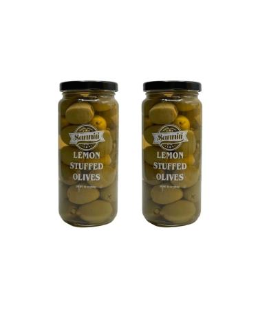 Sanniti Lemon Stuffed Olives, Net Weight 16 oz - Drained Weight 10 oz (Pack of 2) - Buy Online on GoSupps.com