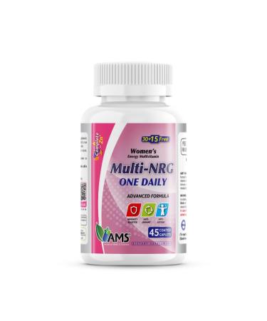 America Medic & Science Multivitamins for Women Multi-NRG 45 Coated Caplets One Daily Immune Support Supplements Vitamin C & B Complex Vital Micro-Nutrients & Natural Herbal Ingredients. 45 Count (Pack of 1)