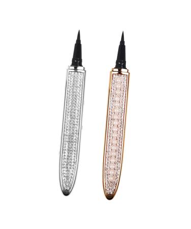 TOVINANNA 2pcs Diamond Eyeliner Metallic Eyeliner Sweat-proof Eyeliner Pens Household Retouching Pen 1 count (Pack of 1) Assorted Color