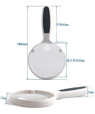 Magnifiers Handheld Portable 20 Times High-Definition Magnifying Glass Portable with LED Light Children's Magnifying Glass 18.3cmX8.8cm Reading Aids - Buy Online on GoSupps.com