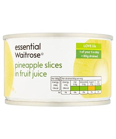 Pineapple Slices in Fruit Juice essential Waitrose 227g