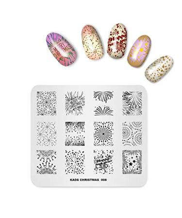 Alexnailart Nail Art Stamping Plate Template Christmas theme New year Fireworks Pattern DIY Nail Art Image Stamp Stamping Plates Manicure Print Tool CH008