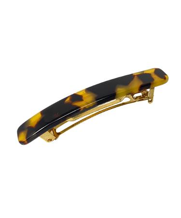 French Amie Small Tokyo 2 1/4 inch Celluloid Handmade Automatic Hair Clip Barrette - (Tokyo) Tokyo, black