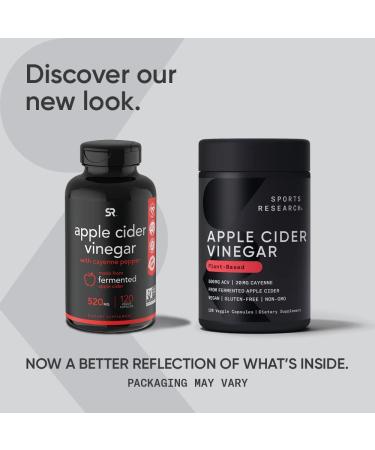 Sports Research Apple Cider Vinegar with Cayenne Pepper 520 mg 120 Veggie Capsules - Buy Online on GoSupps.com