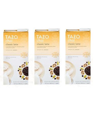 Tazo Chai Tea Latte Concentrate (32 oz, 1 quart) - Pack of 3