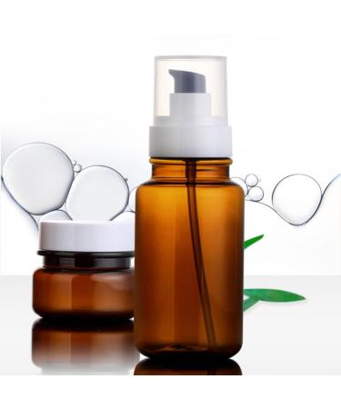 Minkissy 5-Piece Refillable Amber Pump Bottle Set | Perfect for Cream Essential Oils & Soap | Small Travel Containers for Lottery & More - Buy Online on GoSupps.com