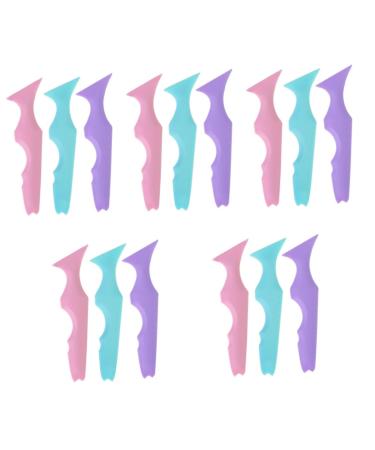 MAGICLULU 15 Pcs Silicone Beauty Ruler Mascara Applicator Purple Mascara Lash Tool Lipstick Wearing Face