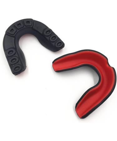 Verdant Touch Athletic Mouthguard | Slim Fit Tooth Protection for Boxing & Soccer | Impact Resistance & Shock Absorption - Black/Red - Buy Online on GoSupps.com