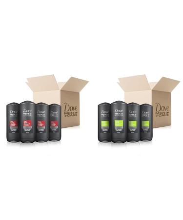 Dove Men+Care Exfoliating Deep Clean and Extra Fresh Body and Face Wash Bundle (400ml x Pack of 8) 400 ml (Pack of 4) Wash + Wash 400 ml pack of 4