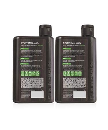 Every Man Jack 2-in-1 Thickening Shampoo + Conditioner - Coconut, Aloe, Tea Tree Oil - Twin Pack - Buy Online on GoSupps.com