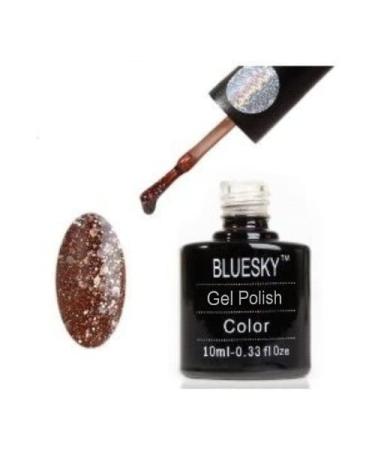 Bluesky Gel Nail Polish Nightlife Blz15 Black Chunky Glitter Dark Midnight Long Lasting Chip Resistant 10 ml (Requires Drying Under UV LED Lamp)