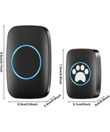 Wireless Dog Doorbell - Waterproof Litter Bells with 300m Range 60 Ringtones & Adjustable Volume - Intelligent LED Flash - 2 Transmitters + 1 Receiver - Buy Online on GoSupps.com
