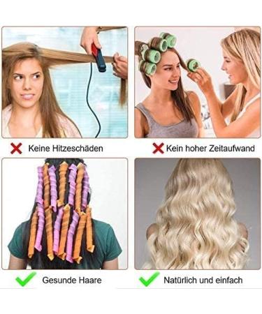 40 Pieces Hair Rollers Curlers Set - Heatless Overnight Curling for Women & Ladies - Includes Travel Bag - Purple/Pink - Buy Online on GoSupps.com