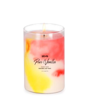 IZIDDO Scented Candles for Home Decor Vanilla & Creamy Candle Sunset Red Handmade Tie-Dye Candles Gifts for Women Men-8oz Creamy Vanilla
