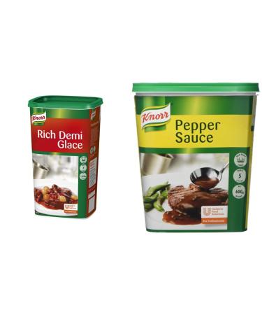 Knorr Rich Demi Glace Sauce Mix 1.05 kg (Makes 7L) & Pepper Sauce Mix 600g (Makes 5L) 15116905