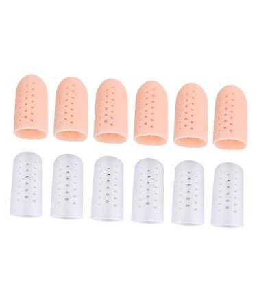 HAPINARY 6 Pairs Toe Splitter Silicone Gel Thumb Protector Foot Protectors for Feet Silicone Toe Cushion Toe Covers Toe Sleeves with Hole Sebs Toe Covers Toe Protection Covers Pu
