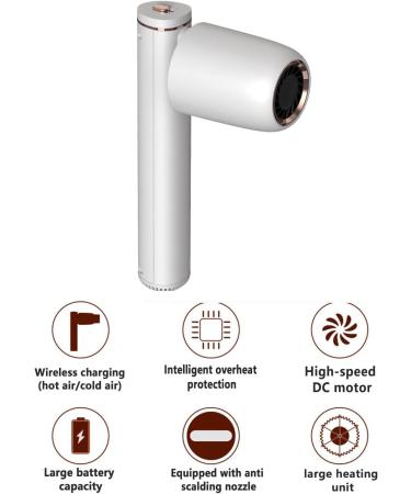 Cordless HairDryers Travel Hair Dryer Portable Professional Hairdryer with Constant Temperature Technology One-Key Cool and Warm Wind Switch - Buy Online on GoSupps.com