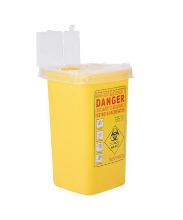 Tattoo Plastic Sharps Container 1L - Biohazard Needle Disposal Waste Box (YELLOW) - Buy Online on GoSupps.com