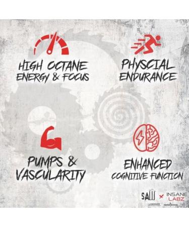 Insane Labz Psychotic Saw High Stim Pre Workout Powder with OxyGold and AMPiberry Extreme Lasting Energy with Teacrine Focus with CognitIQ and Endurance (60 Servings Grape) - Buy Online on GoSupps.com