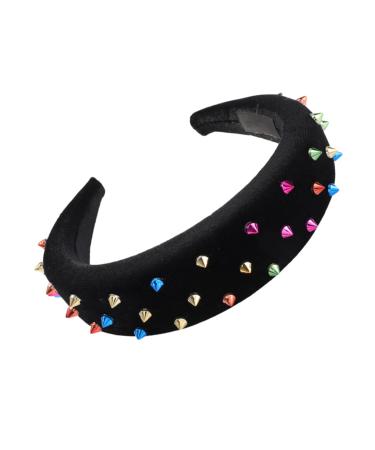 MAGICLULU Headband Wide Hairband Wide Sponge Hair Band Rivet Sponge Hairband Wide Sponge Hairband Wide Hair Band