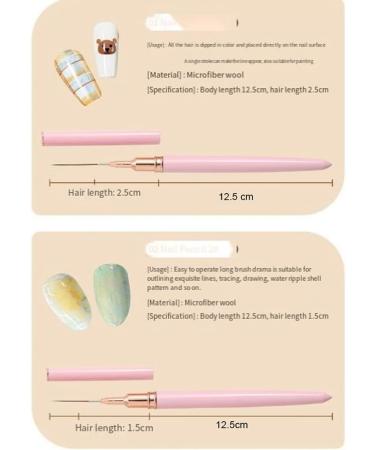 Dewedrt 5PCS 7/9/11/15/25mm Nail Liner Brush Set UV Gel Nail Brushes Kits French Stripe Line Painting Drawing Flower Pen Tools Easy Install D - Buy Online on GoSupps.com