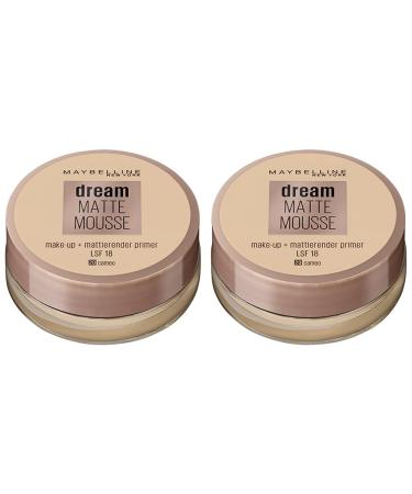 Maybelline New York Make Up Dream Matte Mousse Make-Up Mattifying No. 20 Cameo (Pack of 2) No. 20 Cameo 18 ml (Pack of 2)