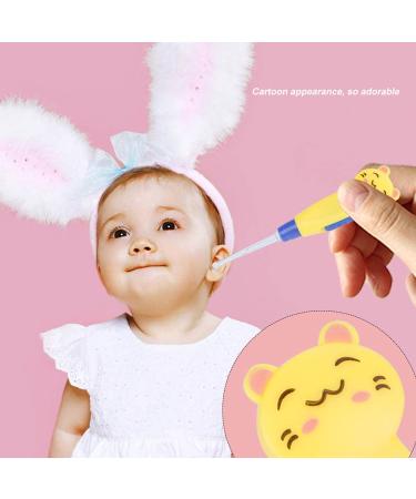 Cute Cartoon LED Flashlight Earpick Earwax Remover ABS Sanitary Flashlight Function for Baby Care (Yellow Kitten - Buy Online on GoSupps.com