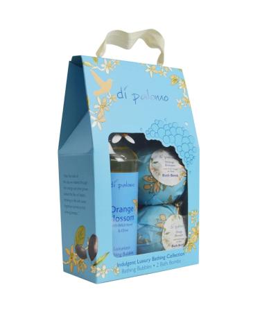 Di Palomo Orange Blossom & Honey Indulgent Luxury Bathing Collection. Bathing Bubbles 300ml & 2 Bath Bombs. Bubble Bath Body Wash & Bath Bomb Bath Set. Bubble Bath & Shower Gel Gifts for Women.