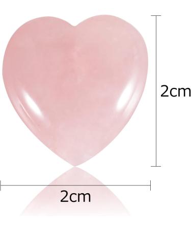 Healing Crystal Rose Quartz Heart Worry Stone for Reiki Meditation Stress Relief - 20x20x10mm - Buy Online on GoSupps.com