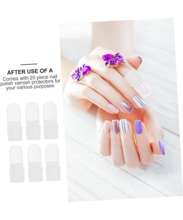 Mipcase 60 Pcs Nail Case Polish Varnish Cover Milk Gel Nail Polish Stickers for Adults Nail Art Tools Finger Nail Protector Skincare Tools White Plastic Manicure Protective Case 4x2cmx2pcs Whitex2pcs - Buy Online on GoSupps.com