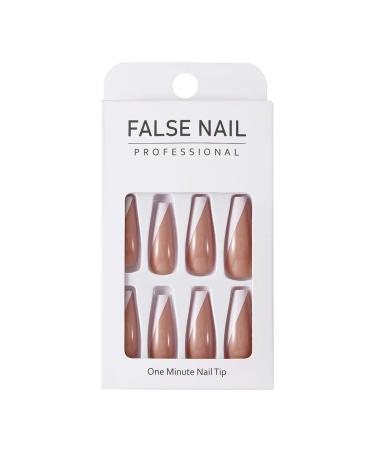 Brishow French Ballerina Acrylic Press-On Nails - Long Full Cover 24pcs for Women & Girls | International Shipping Available - Buy Online on GoSupps.com