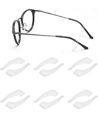 Lxterness 6 couple anti -slip bracket glasses ear hooks universal ear iron hook hook comfort soft silicone glass holder protection anti -slip reading glasses accessories for glasses sunglasses