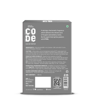 Wi'ldStone CODE Pyro Eau De Parfum for Men | Bold Intense & Vibrant Fragrance | Luxury Men Perfume with Long Lasting Aroma | 100ml - Buy Online on GoSupps.com