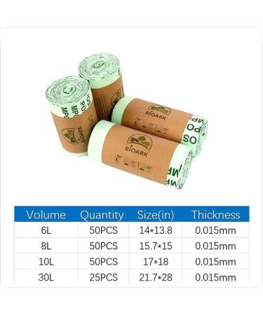Bio-Degradable Garbage Bag Liners PLA Corn Starch Garbage Bag Kitchen Household Compostable Eco-Friendly Plant-Based Recycled Trash Bags 6l (14 Silk*36*35cm) - Buy Online on GoSupps.com