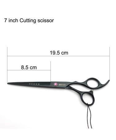 Professional 7.0 Inch Hair Cutting Thinning Scissors Set with Razor - Black - Buy Online on GoSupps.com