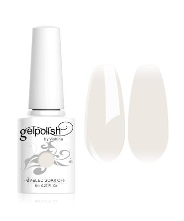 Vishine 8ml Gelpolish Manicure Salon UV LED Soak Off Gel Nail Polish Varnish Color Pure White #1357 1357-8ml