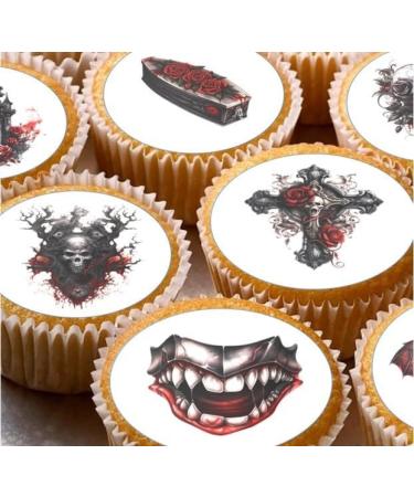 24 Pre-cut Vampire Gothic Edible Cake Cupcake Toppers Wafer/Rice Paper - Buy Online on GoSupps.com