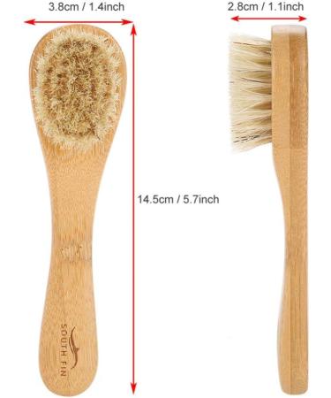 Soft Bristle Face Brushes for Deep Cleaning & Peeling - Wooden Handle Facial Scrub for Men & Women | International Shipping - Buy Online on GoSupps.com