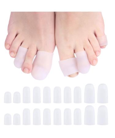 Fodlon toe caps 20 pieces of silicone toe protection large toe gel toe caps for blisters chicken eyes hammer toes ingrown toenails toenails loss