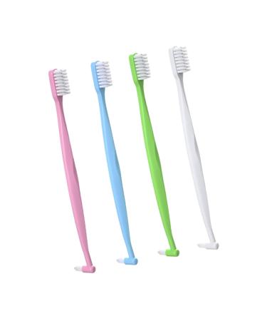 Coolhiya house supply 4 pieces double -sided toothbrush bridge toothbrush conical toothbrushes for on the go.Toothbrush travel toothbrush home accessory daily toothbrush pages
