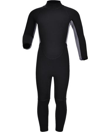 REALON Kids 3mm Neoprene Wetsuit | Long Sleeve Fullsuit for Boys Girls | Thermal Swimsuit for Swimming Diving Surfing | Gray - Large - Buy Online on GoSupps.com