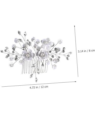 DOITOOL 1 Set White Outfit Flower Headpiece for Women Pearl Hair Side Comb Wedding Hair Comb Hair Clip Wedding Pearl Hair Comb Miss Metal Rhinestone Plastic Hairpin The Flowers - Buy Online on GoSupps.com