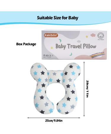 KAKIBLIN Baby Travel Pillow - Neck & Head Support for Car Seat & Pushchair - White Star - Buy Online on GoSupps.com