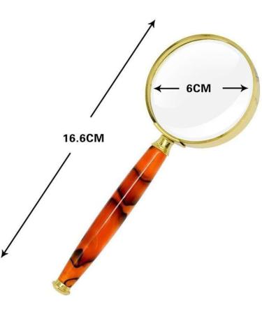 Magnifier Metal Hand-Held Magnifying Glass Imitation Handle High-End Gift Parents Elderly Students Reading Lofty Ambition - Buy Online on GoSupps.com