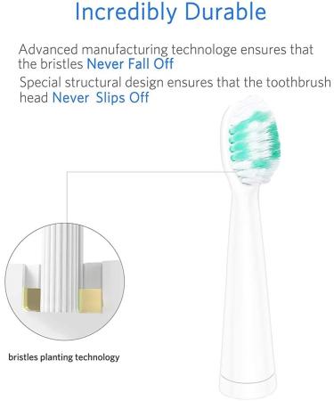 DHMXDC Electric Toothbrush Brush Head x 4 with Hygienic Cap - Compatible with DHMXDC Sonic Toothbrushes - Buy Online on GoSupps.com