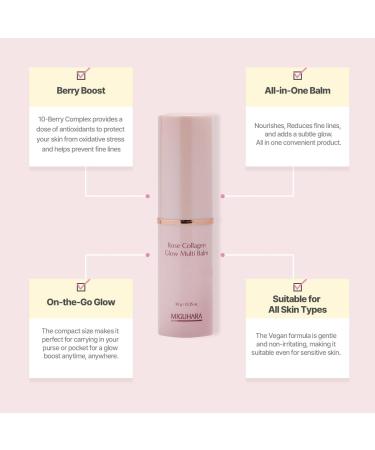 Rose Collagen Glow Multi Balm - Korean All-in-One Hydrating Balm Stick (10g) for Radiant Skin - Buy Online on GoSupps.com